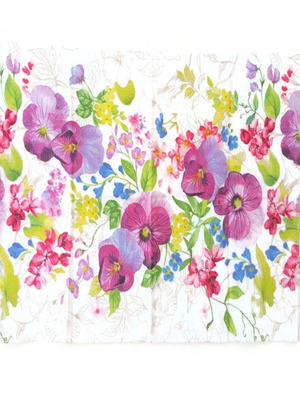 Viola (Pansies) towel new, 100% cotton, 50x70 cm