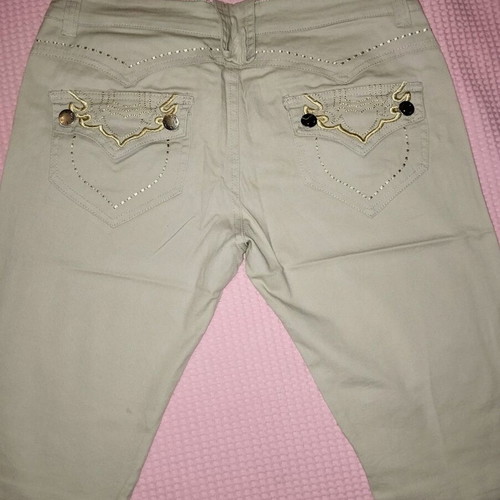 Pants s-m knee-length in beige and olive colors like new