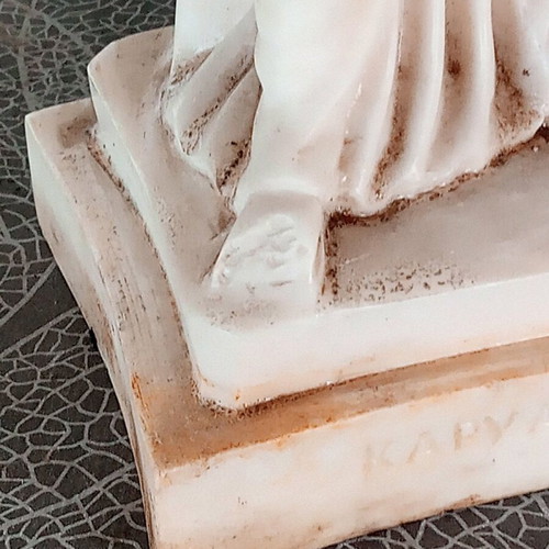 Large Caryatid statue used, made of alabaster
