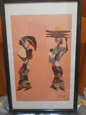 Painting new made of butterfly feathers