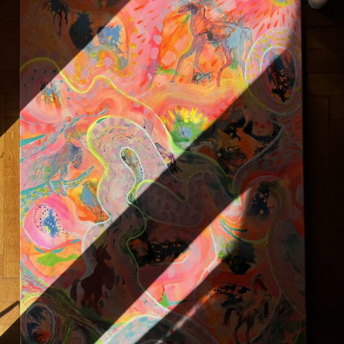 Original artwork painting mixed media on canvas 60x80 cm new
