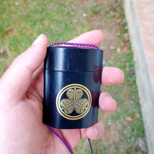 Japanese Samurai pill box used, plastic