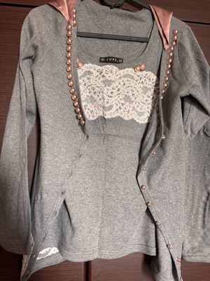 Jupe women's set 2 pieces gray like new