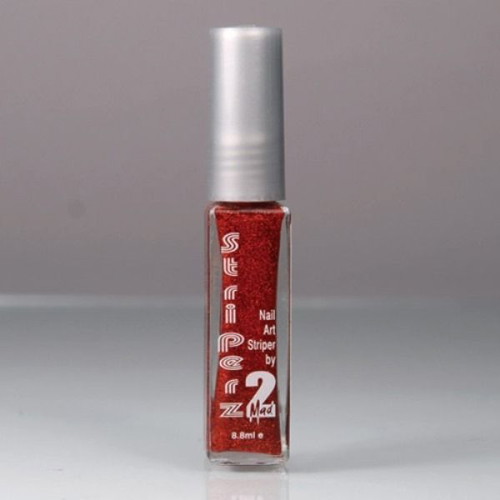2MAD Nail Art Varnish Red Sparkle 8 ml new