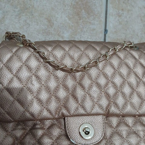 Women's shoulder bag, gold, large