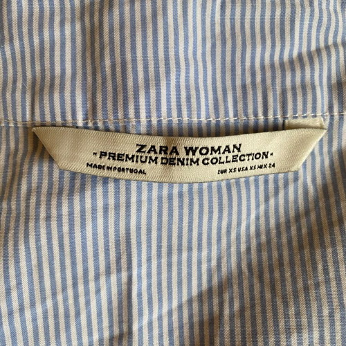 Zara striped bell sleeve cotton blouse size XS like new