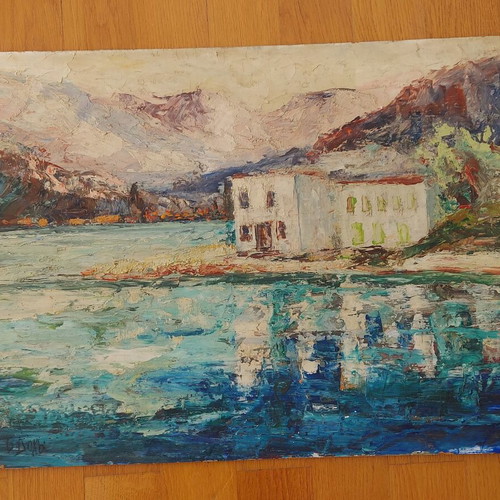 Impressionist oil painting by Voula Dogia used, 1960, Thessaly