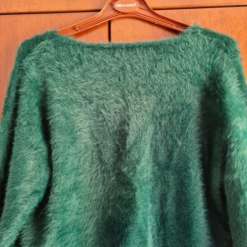 Velour sweater Mango new, small, green, 100% polyamide