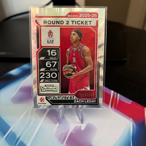 Zach LeDay 2025-26 Contenders EuroLeague Round 2 Ticket Jersey Number Match