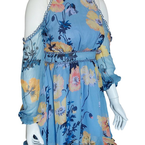 Oasis floral mini dress new, size M, turquoise multicolor