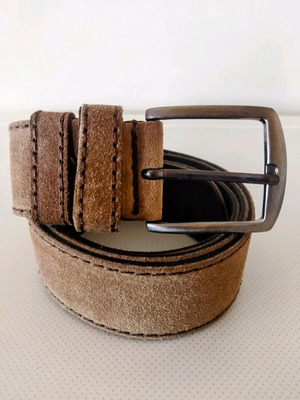 Leader Castor leather belt like new, brown-gray, 115 cm