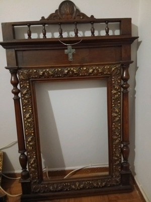 Antique handmade mirror frame like new