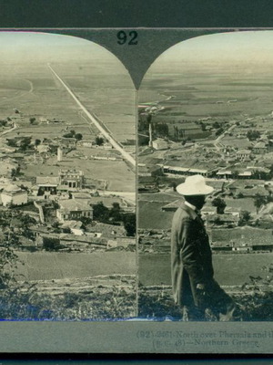 Old stereoscopic card Thessaly Farsala in excellent condition