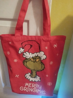 Grinch shoulder bag like new, red