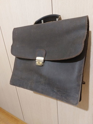 Arthur and Aston professional briefcase used, brown suede