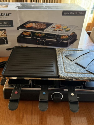 SilverCrest Raclette Grill for 8 people with stone and grill plate 1300W
