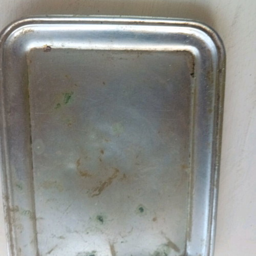 Metal tray used, coffee shop style 30x25 cm