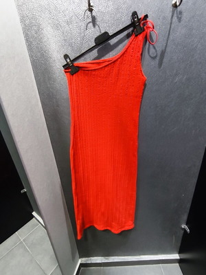One Shoulder Knit Zara Red Dress new