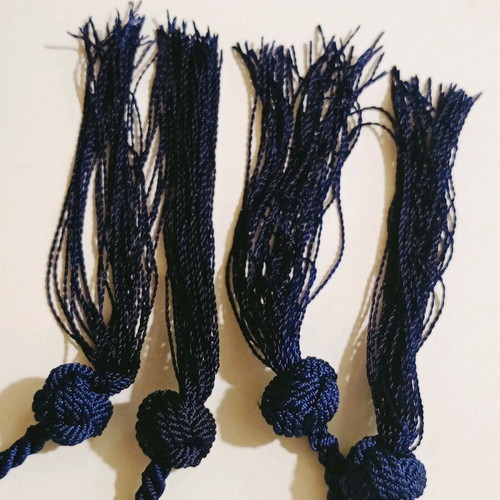 Handmade curtain tiebacks like new, dark blue, 1.30m