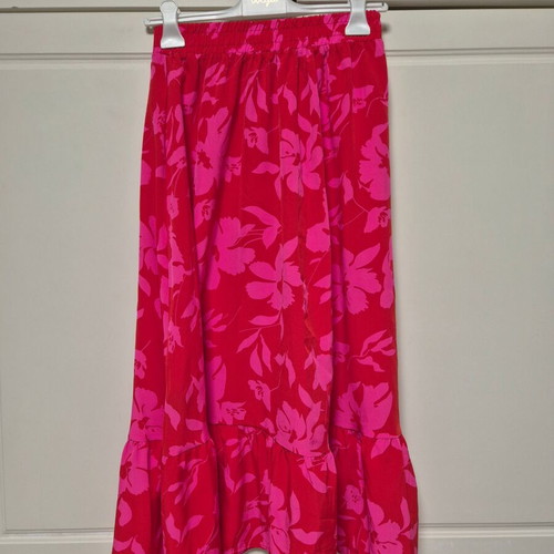 Maxi summer skirt like new, two-tone red-fuchsia, S/M