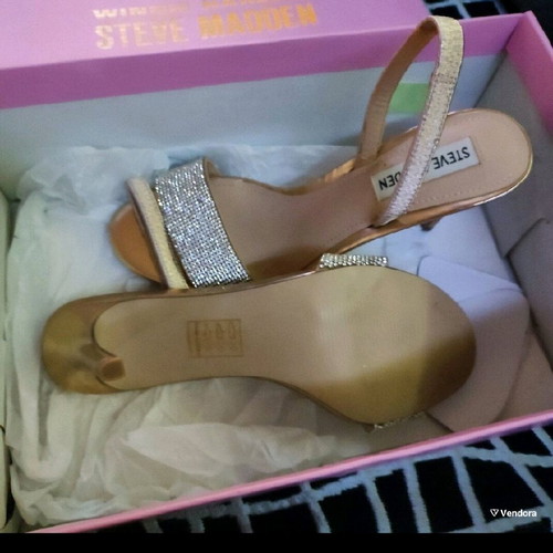 Steve Madden sandals size 37.5 pink-gold with strass new