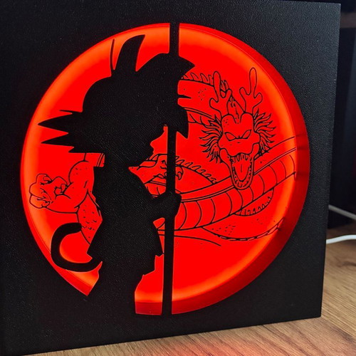 Dragon Ball Lightbox handmade lamp Goku & Shenron new