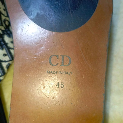 Christian Dior Indior Mule Slipper beige and black Dior Oblique Jacquard size 45 like new