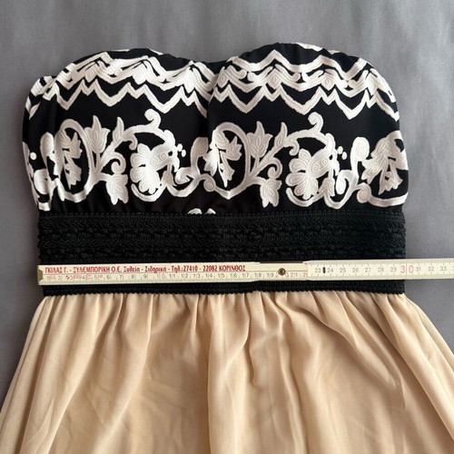 Vintage formal dress like new, one size, black and beige