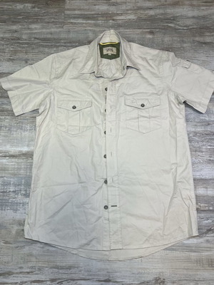 Camel Active short-sleeve button-down shirt used, beige, men's XS