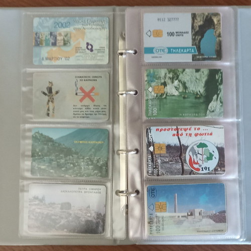 Phone card collection used, 42 pieces with album