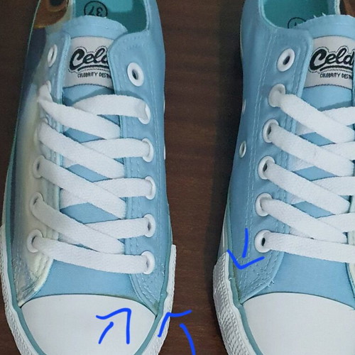 Celdes sneakers new, size 37, blue with artistic design