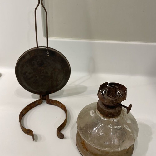 Pitsos oil lamp used, antique