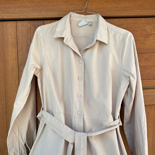 Ichi dress with belt and pockets size S beige cotton like new