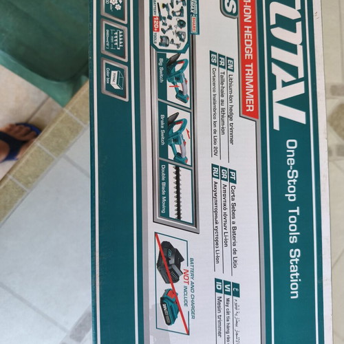 Total cordless hedge trimmer with battery and charger