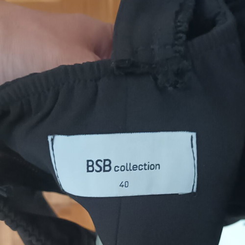 BSB black bustier top with fringe and crisscross front