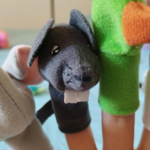 Set of finger puppets with animals new