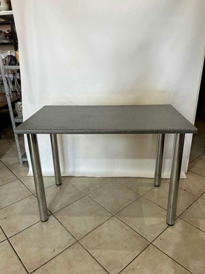 Kitchen table with metal legs and wooden granite-effect top 74x105x60