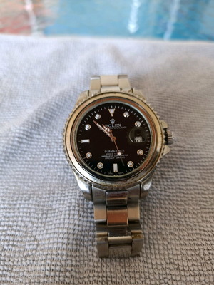 Rolex Submarine μεταχειρισμένο, παλιό ανδρικό ρολόι μαύρο ασημί