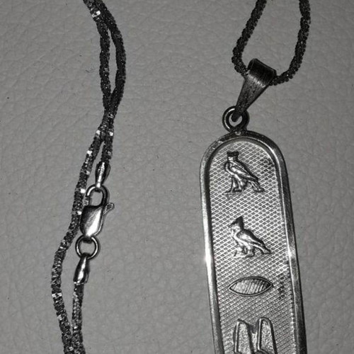 CARTOUCHE NILESTONE. Silver Egyptian Amulet - pendant, attracting Good Luck and Abundance.