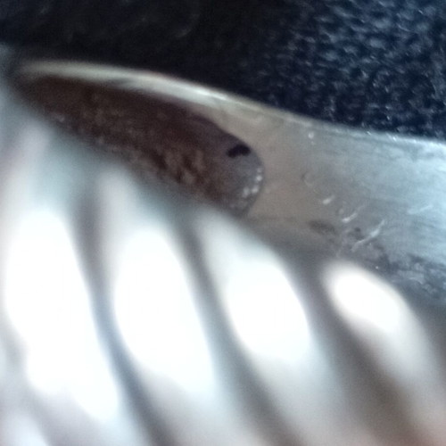 Silver ring 950 with gold setting and amethyst, used