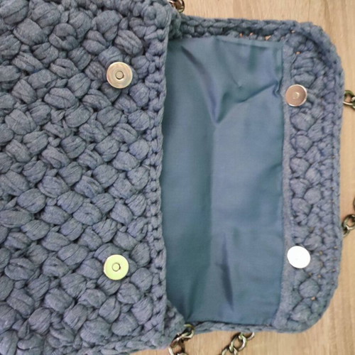Handmade shoulder bag blue, new
