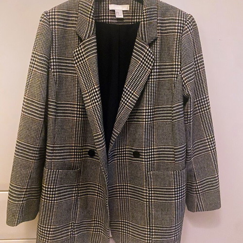 H&M women's Prince of Wales checked blazer size 44 XL/XXL like new