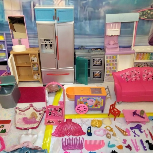 Barbie Mattel large set with furniture, 8 dolls, 9 animals, accessories