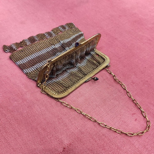 Vintage women's mesh purses like new, set of 3, alpacca and silver