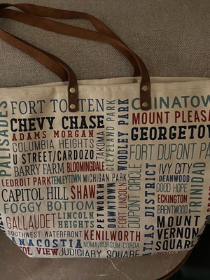 Neighborhoods of Washington, D.C. Tote Bag like new, multicolor