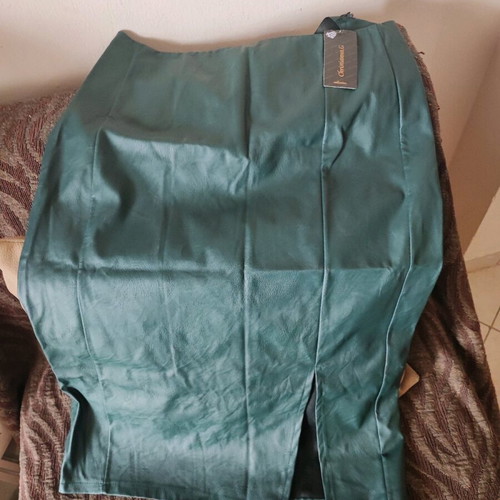 Leather skirt new green XXL 44 16 from Greek manufacturer