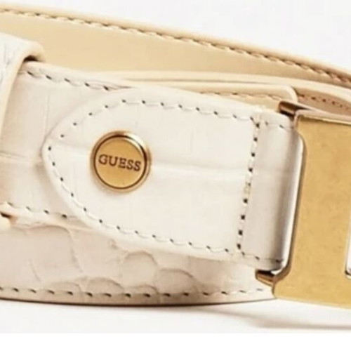 Guess women's belt with crocodile pattern, beige, size L 105cm