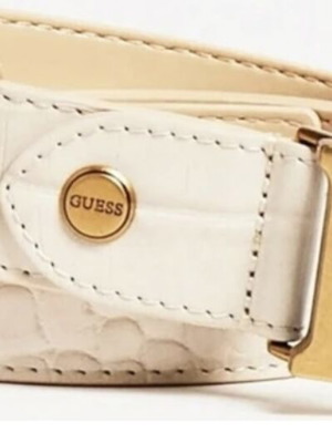Guess women's belt with crocodile pattern, beige, size L 105cm