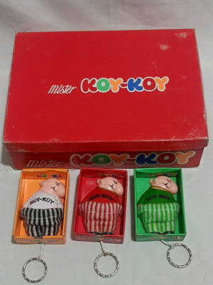 Mister ΚΟΥΚΟΥ keychain set used with original box and 3 keychains