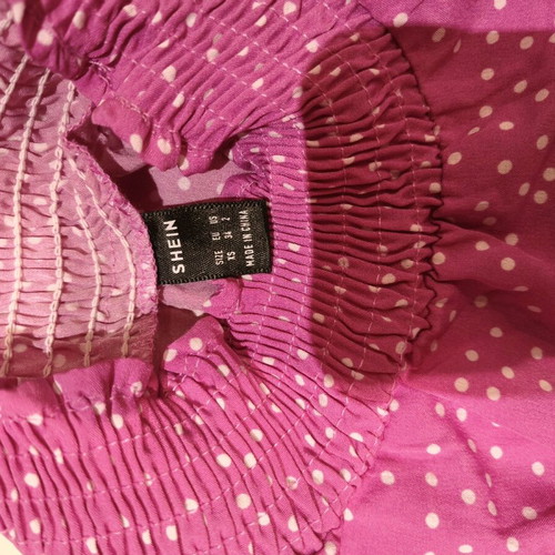 Shein pink polka dot dress new ankle length